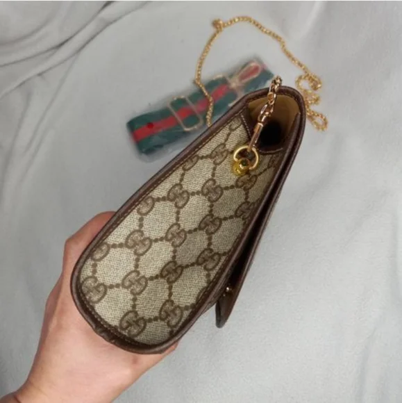 Authentic Vintage Gucci GG Monogram Supreme Sherry Web Ophidia Clutch Crossbody - Picture 6 of 12